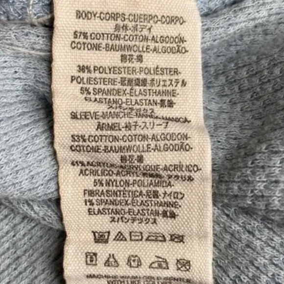 ⛔️SOLD⛔️ FREE PEOPLE Thermal Henley Crochet Cuff Trim Long Sleeves Top - Picture 7 of 10